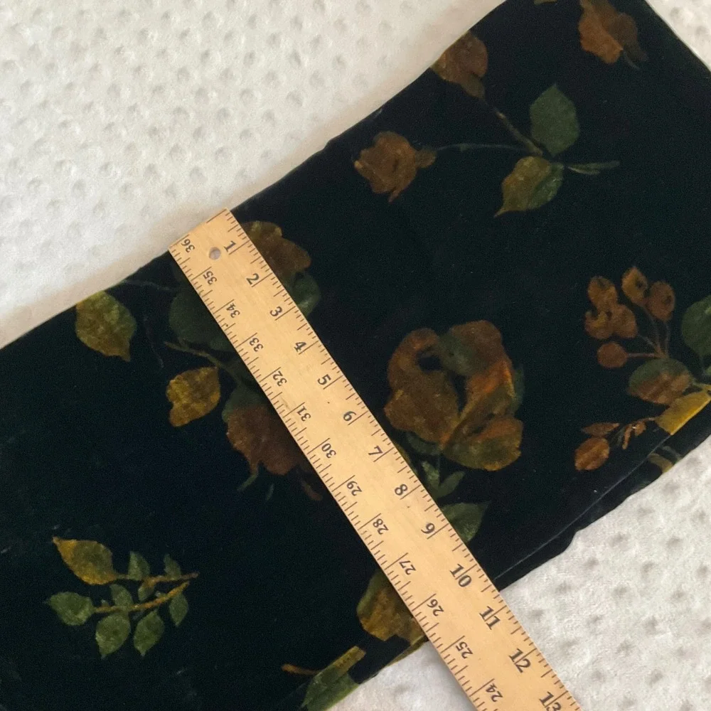 Unbranded Velvet Scarf Women OS Black Floral Silk Blend Fringed Burnout Wrap